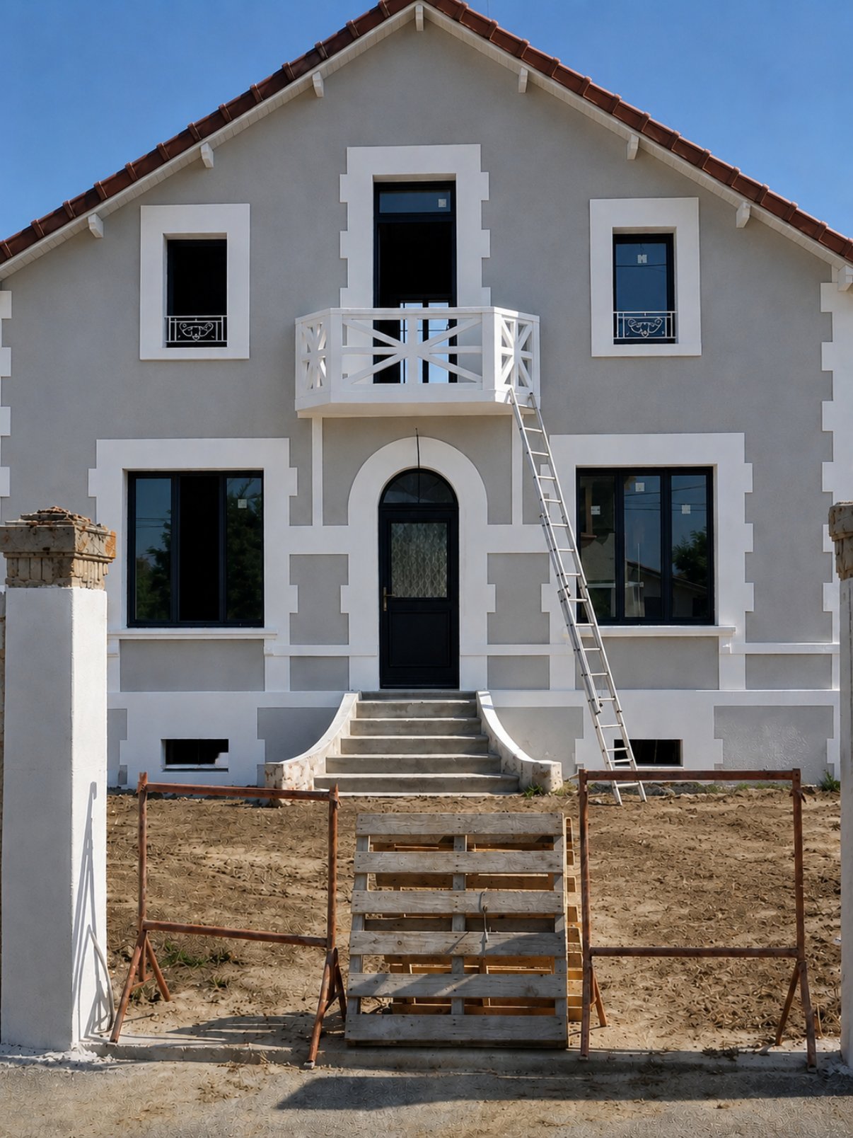 Façade maison rénovée Bergerac — L'Art de la Peinture