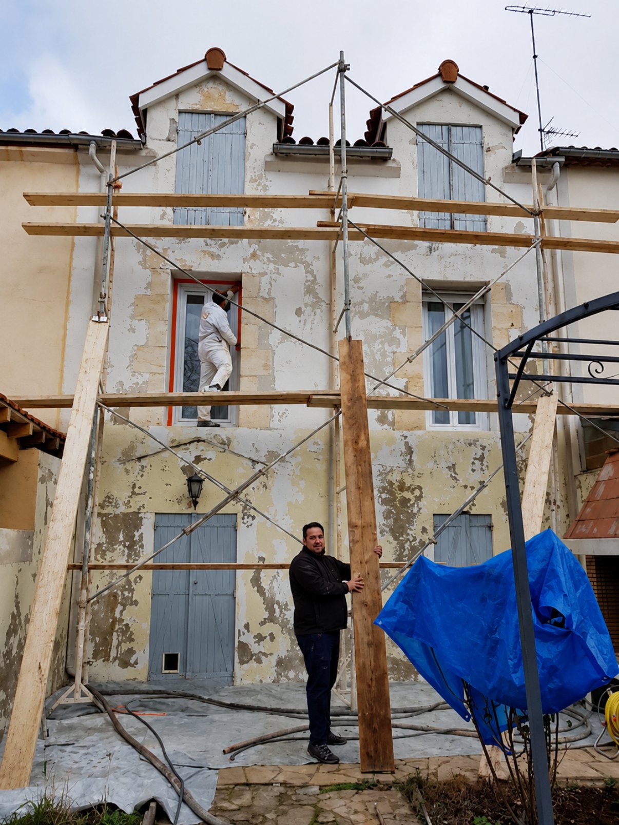 Ravalement façade avant chantier Bergerac